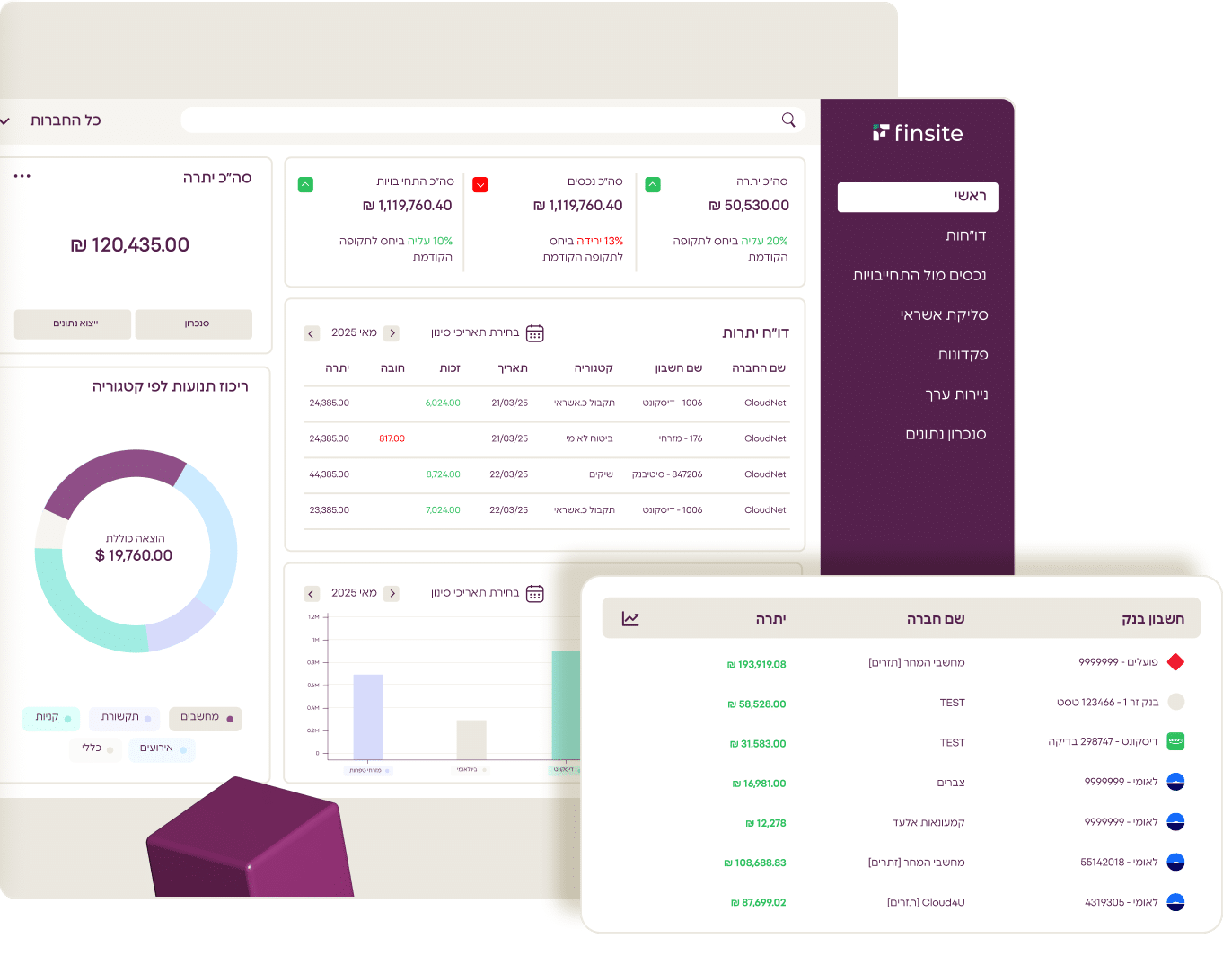 דשבורד פיננסי רב-חברתי