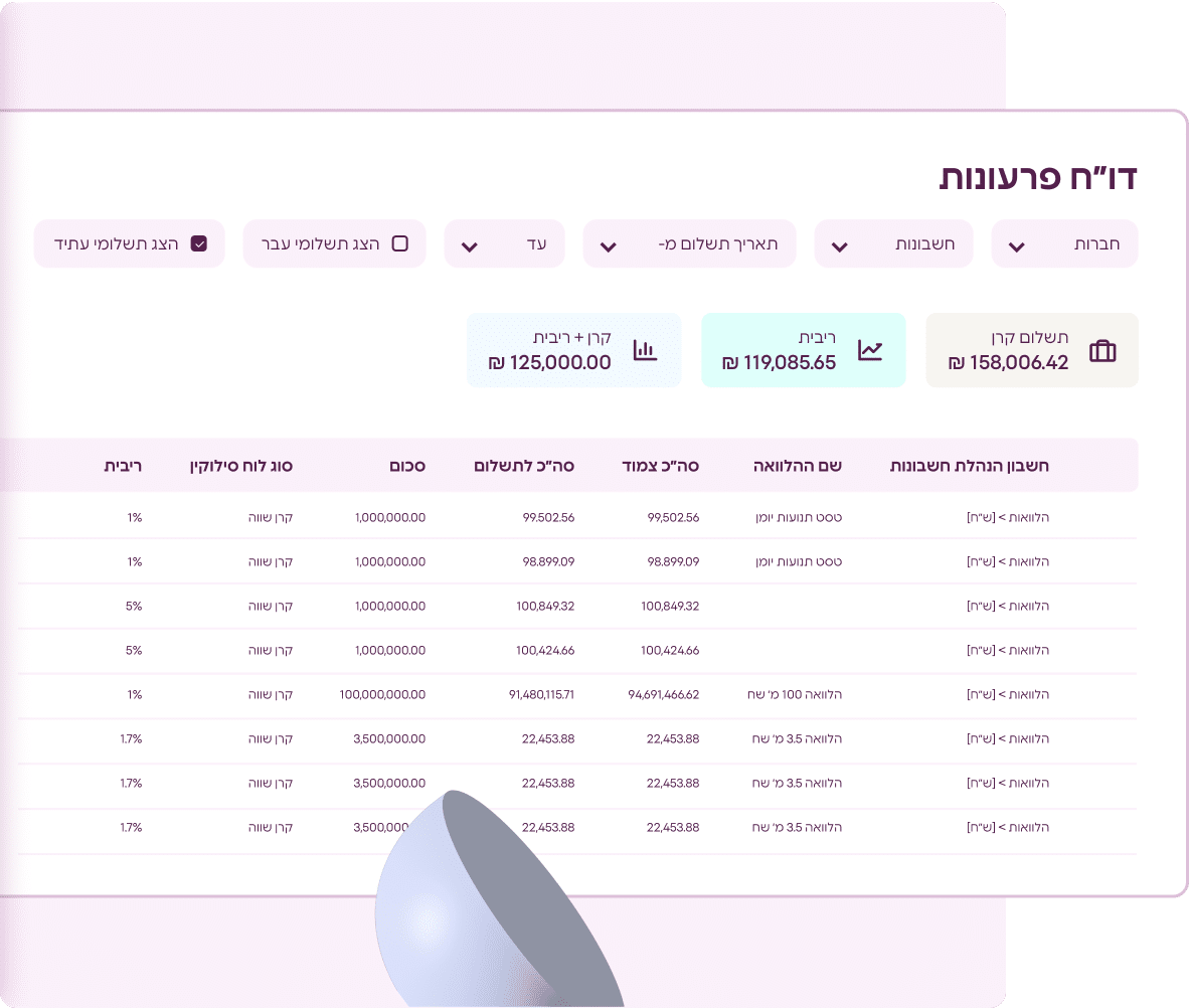 תוכנה לניהול הלוואות